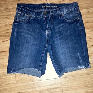 Mossimo Supply Co. Blue Cut-Off Jean Shorts
